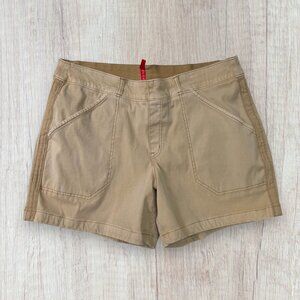 Spanx Stretch Twill Pull On Utility Shorts Pockets Soft Khaki Women's XL